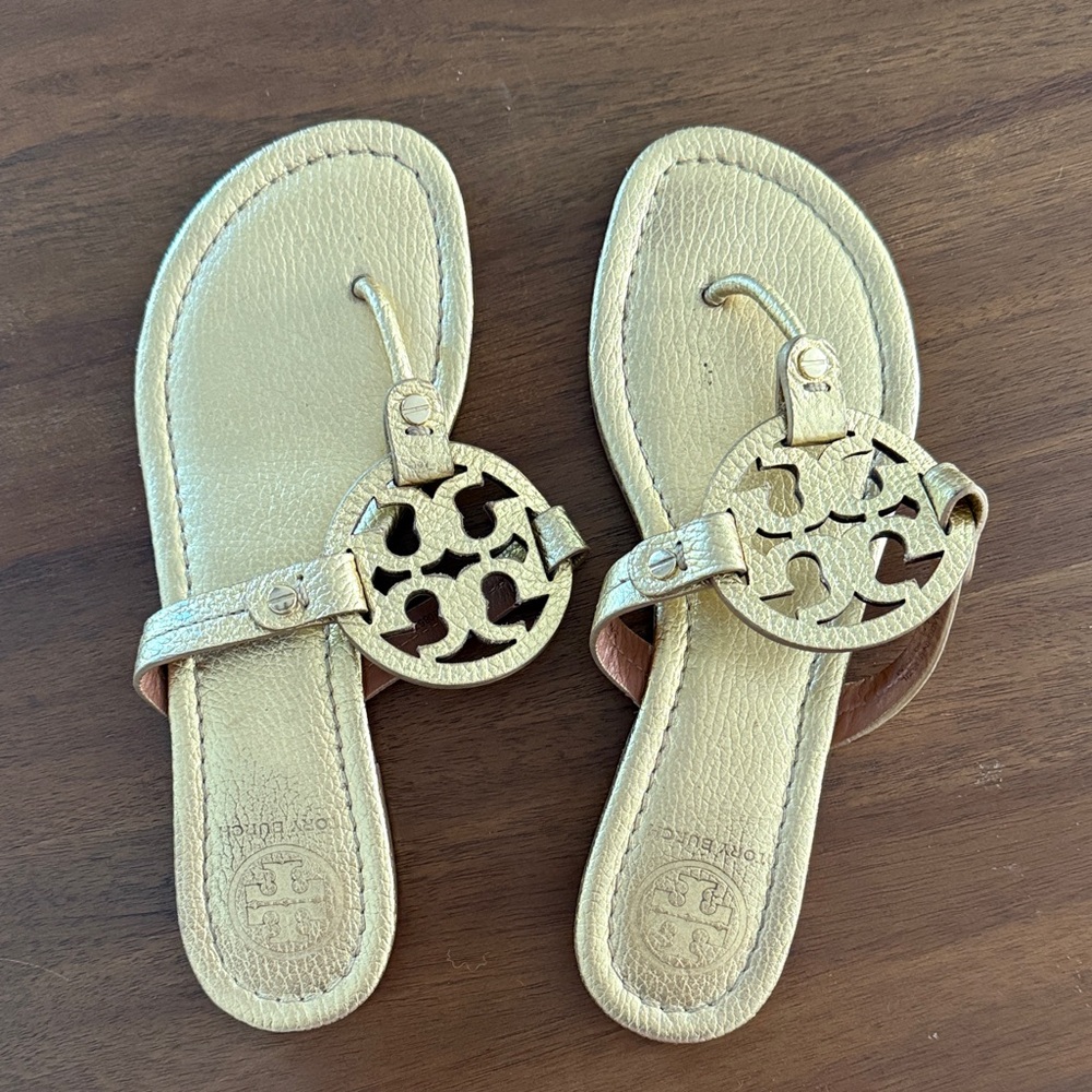 Tory Burch Metallic Gold miller Sandals